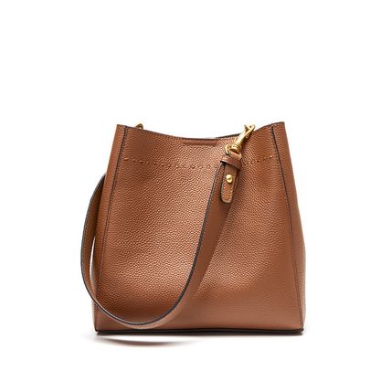 Genuine Leather Women Trendy Crossbody Bags Hobo Bag Shoulder Bag Brown