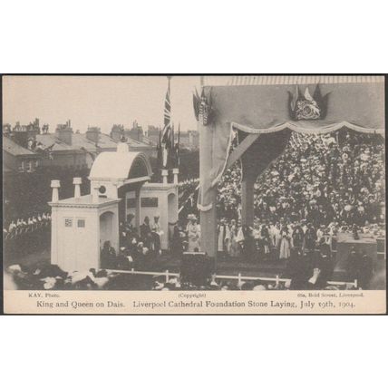 Liverpool Cathedral Foundation Stone Laying, 1904 - Kay Postcard