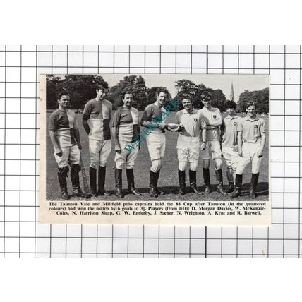 Taunton Vale Polo Millfield Harrison Sleap Sacher Barwell - 1968 Small Cutting
