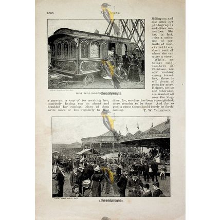 Work Among Van Dwellers, 6 Page Victorian Book Article, 1890s
