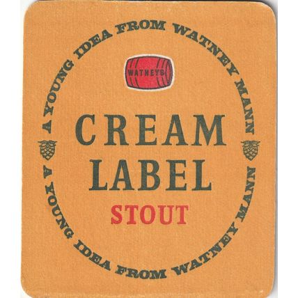 BEER MAT - WATNEYS BREWERY - CREAM LABEL STOUT - (Cat 056) - (1964)