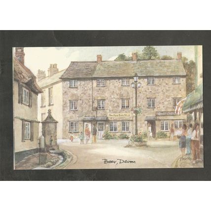 Postcard Devon Beer Village Watercolour by David Skipp