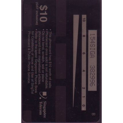 Dendrobrum Lasianthera S'pore $10 Telephone Card (Used)