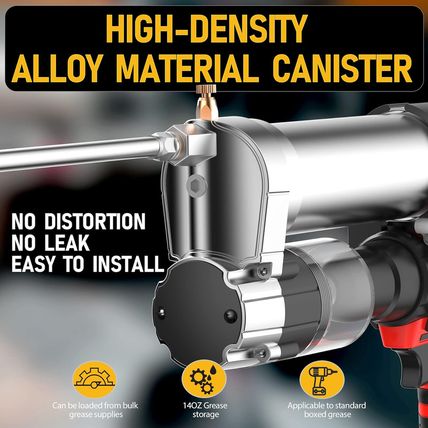 Electric Grease Gun Drill Adapter with 14 OZ Load, Locking Grease Gun Coupler, 1