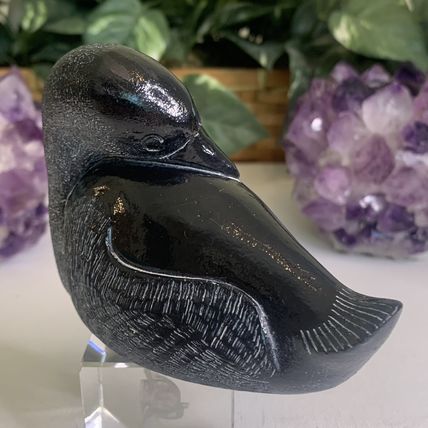 Aardik Collection Carved Black Soapstone Loon/Duck Bird Vintage 1972 Canada 4.25