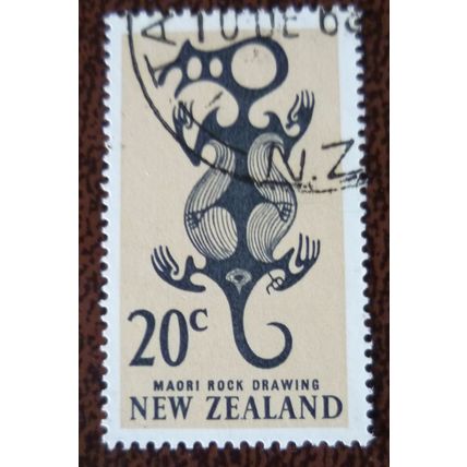 New Zealand 1967 Decimal Currency definitives 20c Maori Rock Drawing stamp SG857