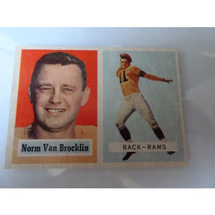 1957 Topps Football Card # 022 Norm Van Brocklin Good (2) Los Angeles Rams