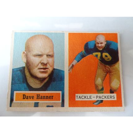1957 Topps Football Card # 021 Dave Hanner Very Good (3) Green Bay Packers