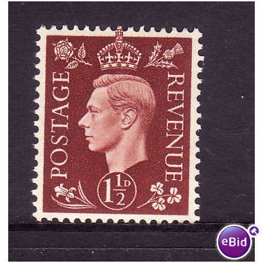 GREAT BRITAIN 1937 GEORGE VI SG 464 1 1/2d RED BROWN U/M MINT