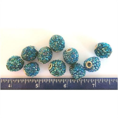 BEADS #ILM002a lot of 10 medium ornate Indian lacquer metal jewelry accessories