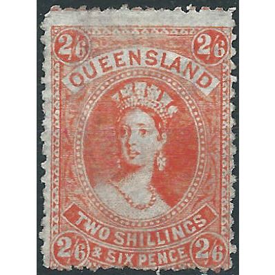 Queensland 1882 SG153 2/6d Vertmillion Good/Fine Used . . ..