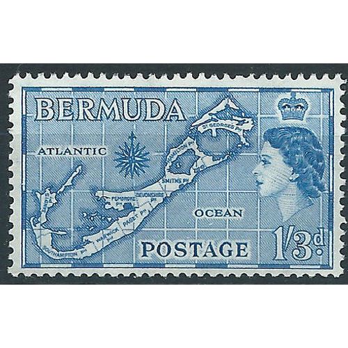 Bermuda 1957 SG145b 1/3d Blue Mounted Mint....