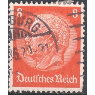 Germany 1934 - 8pf orange red - President Von Hindenburg - used