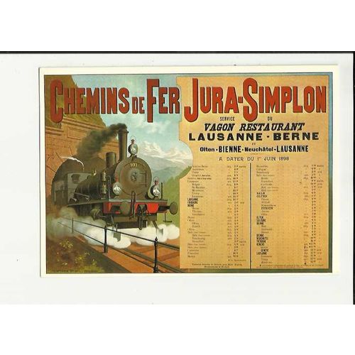 Advertising CHEMINS DE FER JURA - SIMPLON Postcard by Biregg (1283)