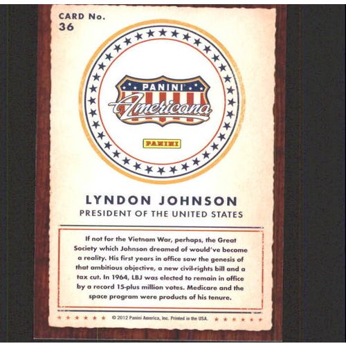 2012 Americana Heroes And Legends Lyndon Johnson #36