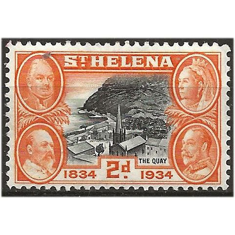 St Helena 1934 SG117 2d Black & Orange Mounted Mint . ..