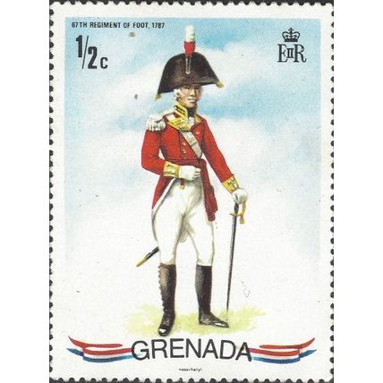 GRENADA, 45th Foot Regiment, blue 1971, ½c, #2