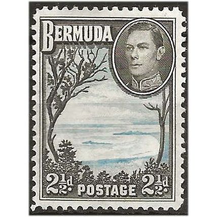 Bermuda 1943 SG113b 2 1/2d Pale Blue & Sepia-Black Mounted Mint ...
