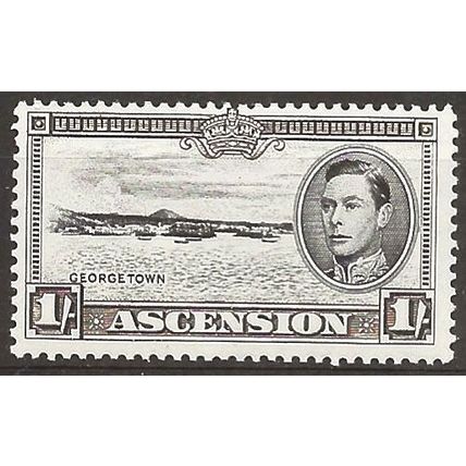 Ascension Island 1938 SG44 1/- Black & Sepia Perf 13.5 Unmounted Mint