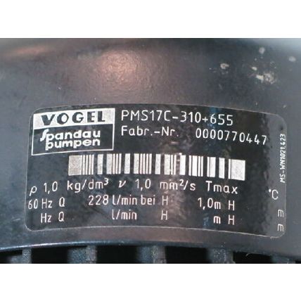 NEW VOGEL PMS17C-310+655,0000770447 PUMP, 3-PHASE, 240/480 V,EX