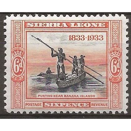 Sierra Leone 1933 SG175 6d Black & Brown-Orange Centenary Mounted Mint .