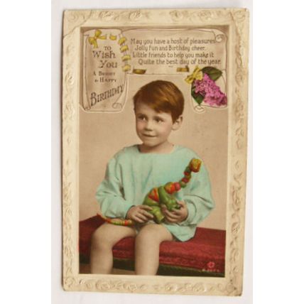 vintage postcard - Bright & Happy Birthday