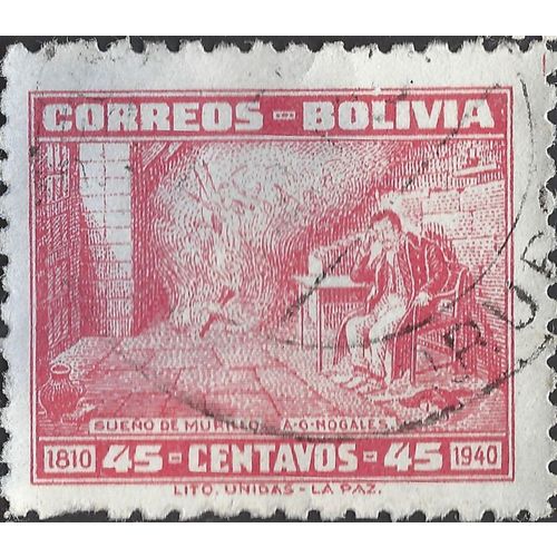 BOLIVIA, Dream of Murillo, red 1941, 45c