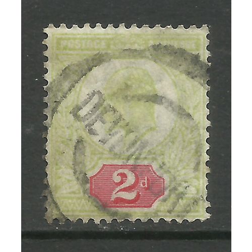 GB 1902 - 13 KEV11 2d Green / Red Variety Wmk 49 ( B432 )