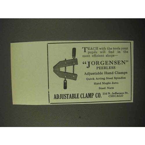 1922 Adjustable Clamp Co. Jorgensen Clamps Ad