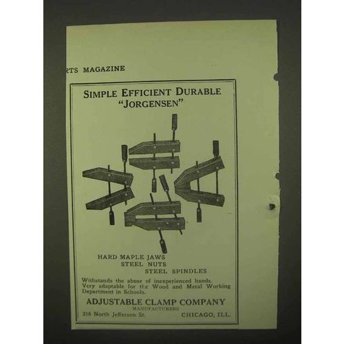 1922 Adjustable Jorgensen Clamps Ad - Simple Efficient
