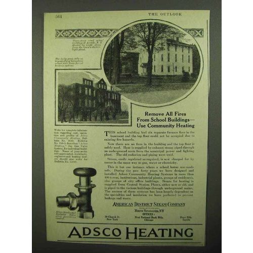 1922 ADSCO Heating Ad - Remove Fires From School