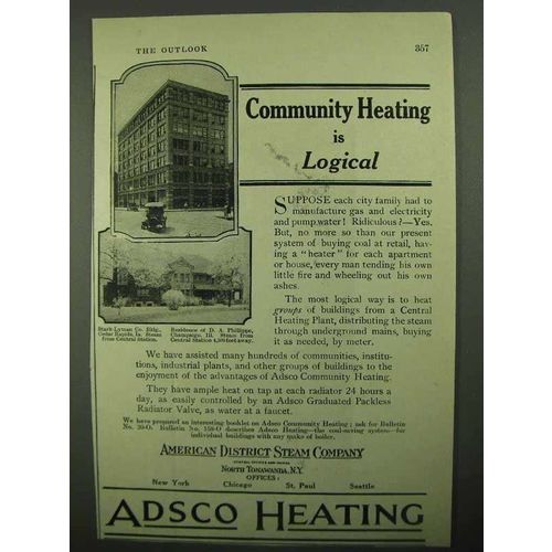 1922 ADSCO Heating Ad - Community Heating is Logical