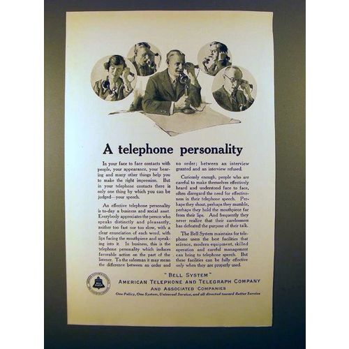1923 AT&T Telephone Ad - A Telephone Personality