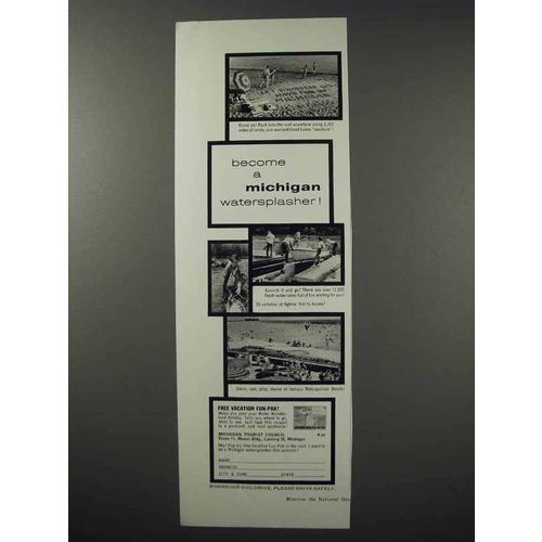 1960 Michigan Tourism Ad - Become a Watersplasher