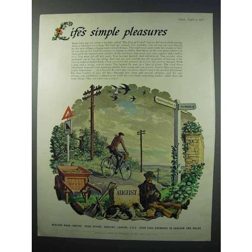 1960 Midland Bank Ad - Life's Simple Pleasures - August