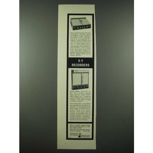 1965 Hewlett Packard Moseley 7000A, 7001A and 2FRA X-Y Recorders Ad