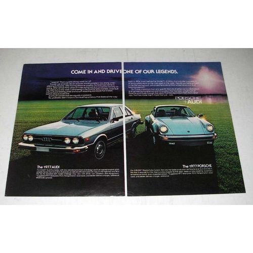 1976 Audi Fox Sedan, Porsche Turbo Carrera Car Ad