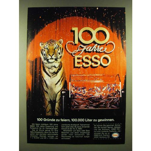 1990 Esso Oil Ad (in German)- 100 Grunde zu feiern, 100.000 Liter zu gewinnen