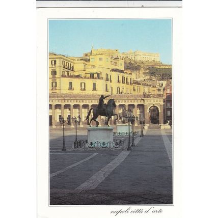 Napoli Piazza Plebescito Italy Postcard unused VGC