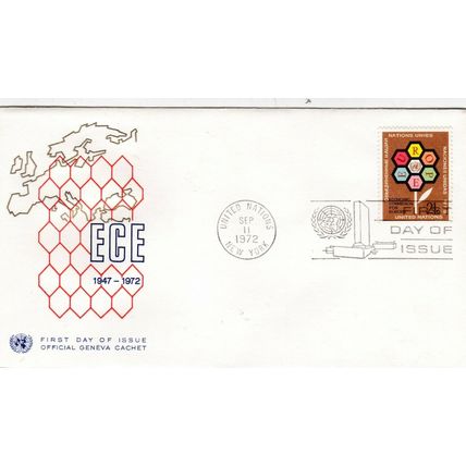 United Nations 1972 Economic Commission for Europe FDC New York cancel VGC