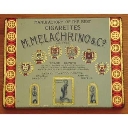 M.MELACHRINO & Co vintage Egyptian Cigarettes tin VGC