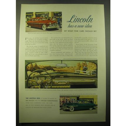 1948 Lincoln Cosmopolitan Car Ad - Lincoln has a new idea