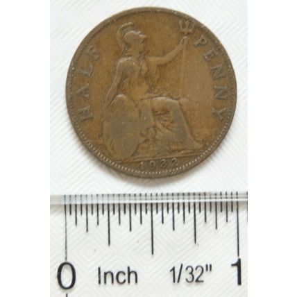 1932 halfpenny coin