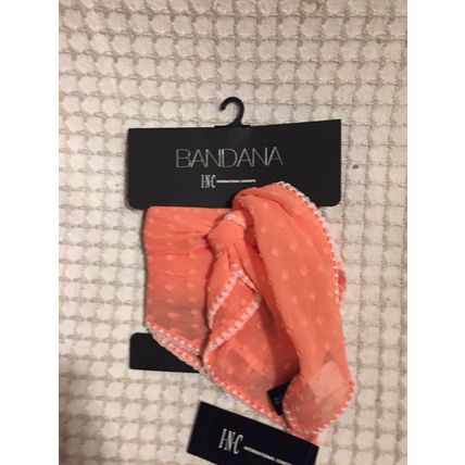 INC International Concepts Swiss Dot Bandana Scarf Coral