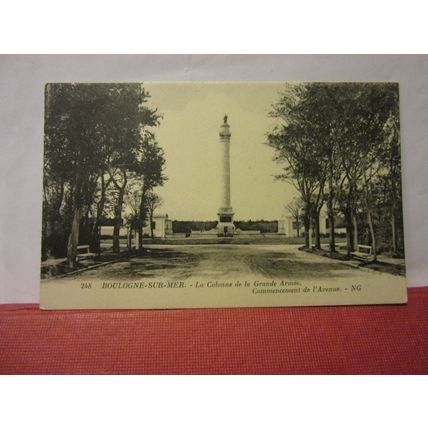 COLONNE DE LA GRANDS ARMEE, BOULOGNE SUR MER, FRANCE unused antique postcard #