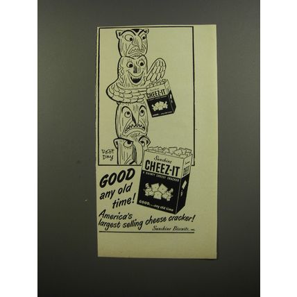 1953 Sunshine Cheeze-It Crackers Ad - Cartoon by Robert Day