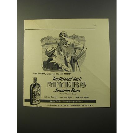 1954 Myers Jamaica Rum Advertisement