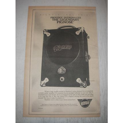 1973 Pignose Portable Guitar Amplifier Advertisement