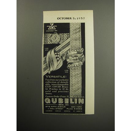 1957 Gubelin Watches Advertisement - LDW 6139 and LDW 6128 - Versatile