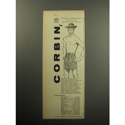 1957 Corbin Bathing Short Advertisement